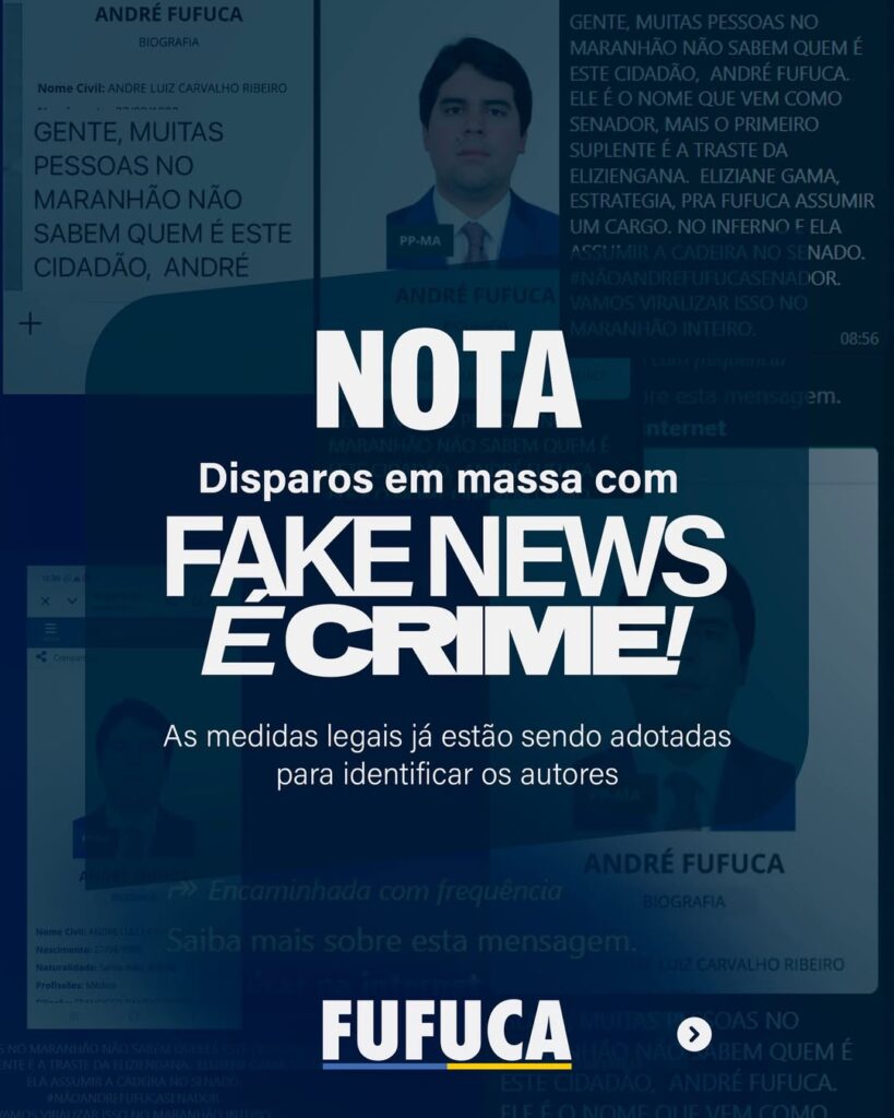 Fufuca Denuncia Campanha de Fake News e Adota Medidas Legais