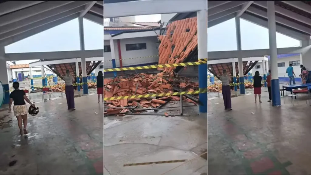 Telhado de Escola Infantil Desaba em Imperatriz durante Tempestade Telhado de Escola Infantil Desaba em Imperatriz durante Tempestade